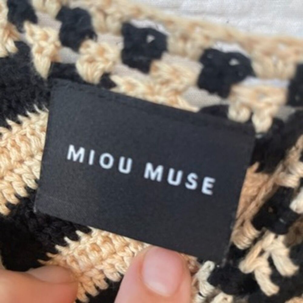 Miou Muse Black and Cream Knit Dress Size XS - Picture 5 of 11